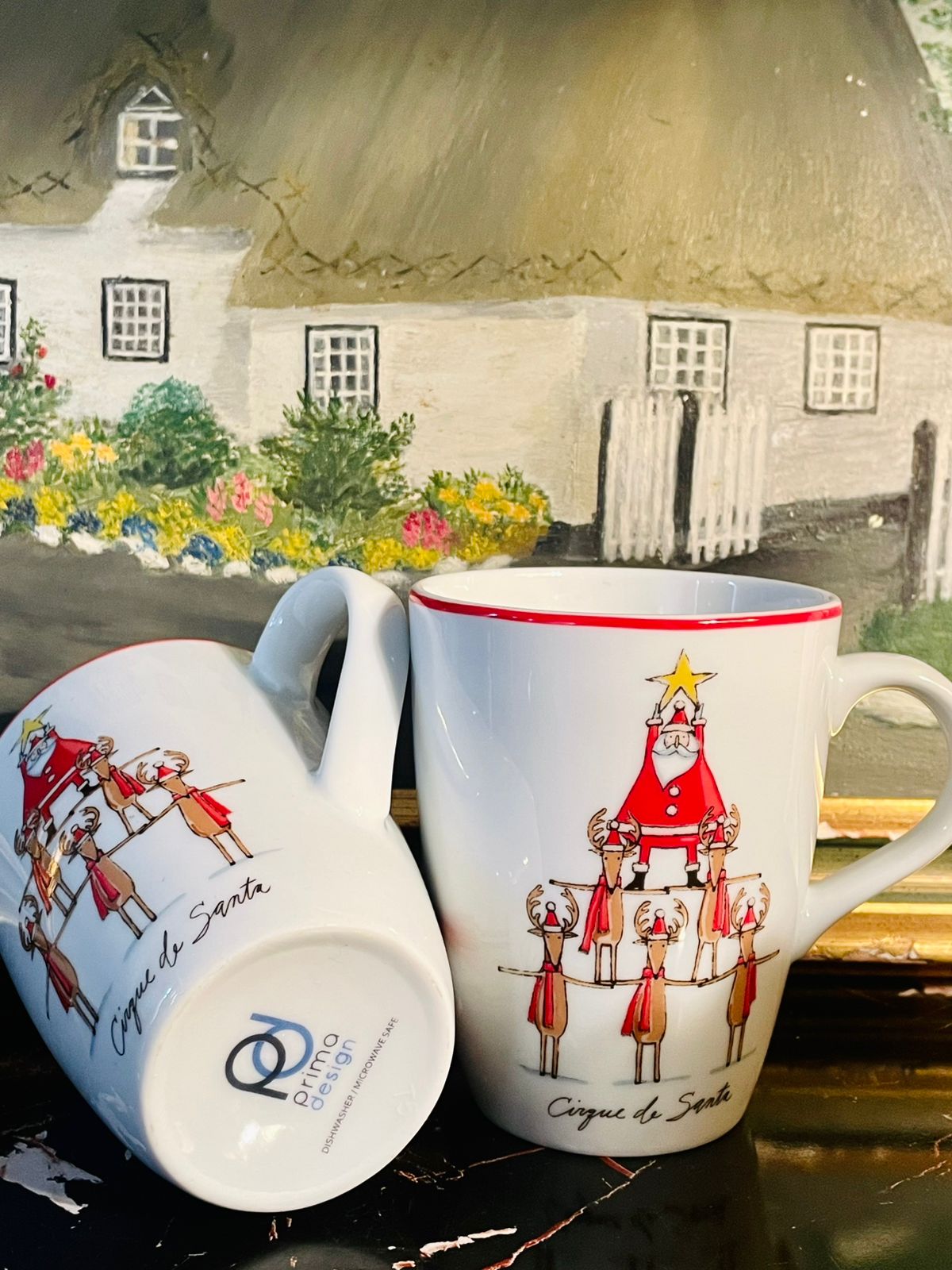 Christmas Santa Ceramic Mugs – Set of 2 – England