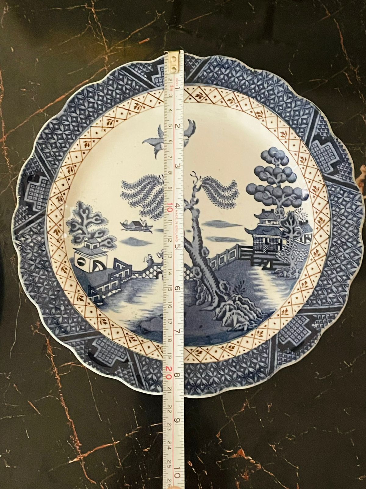 Elegant Blue Pottery Plate by Real Old Willow England – 8 to 9 Inch Vintage Collectible