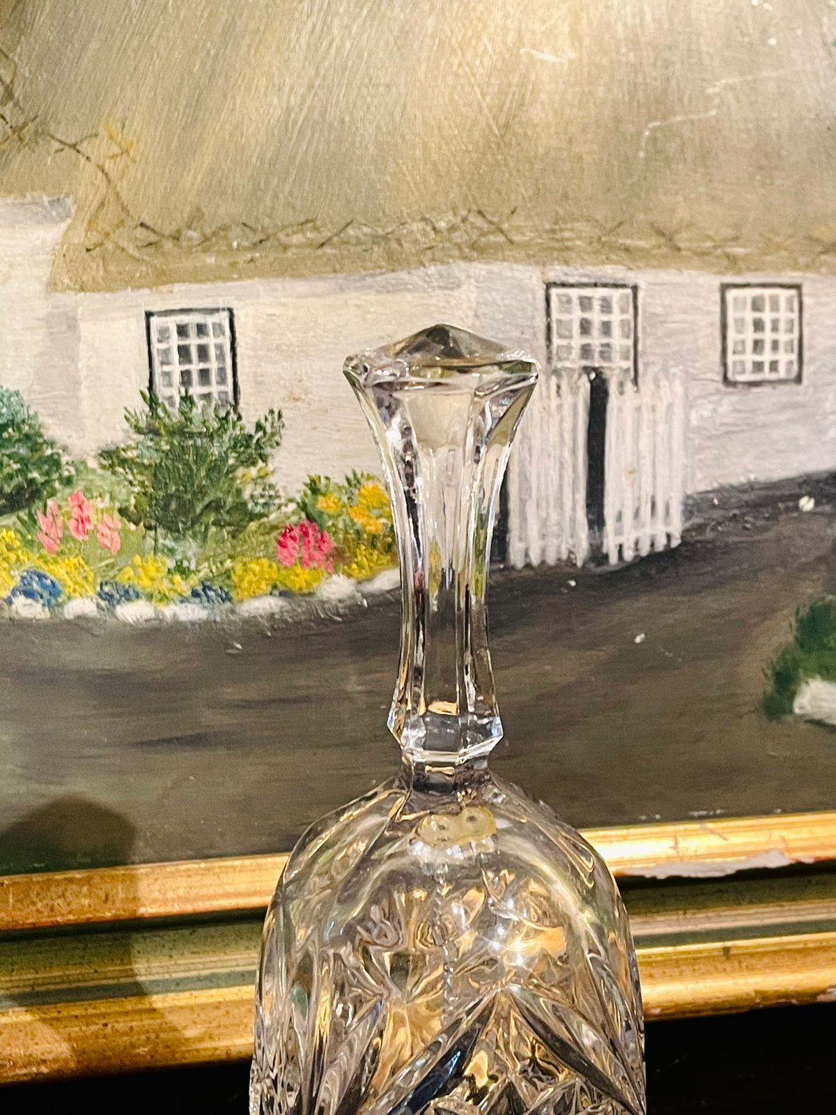 Vintage Crystal Cut Glass Hand Bell