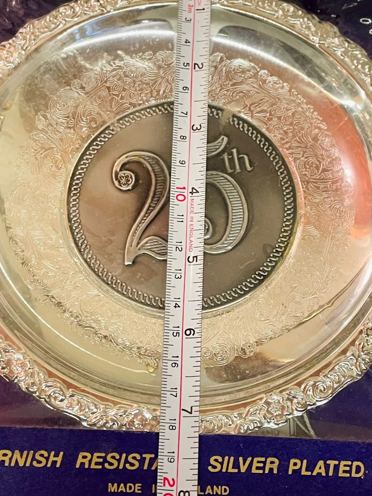 Queen Anne 25th Anniversary Silver Plated Plate – Made in England