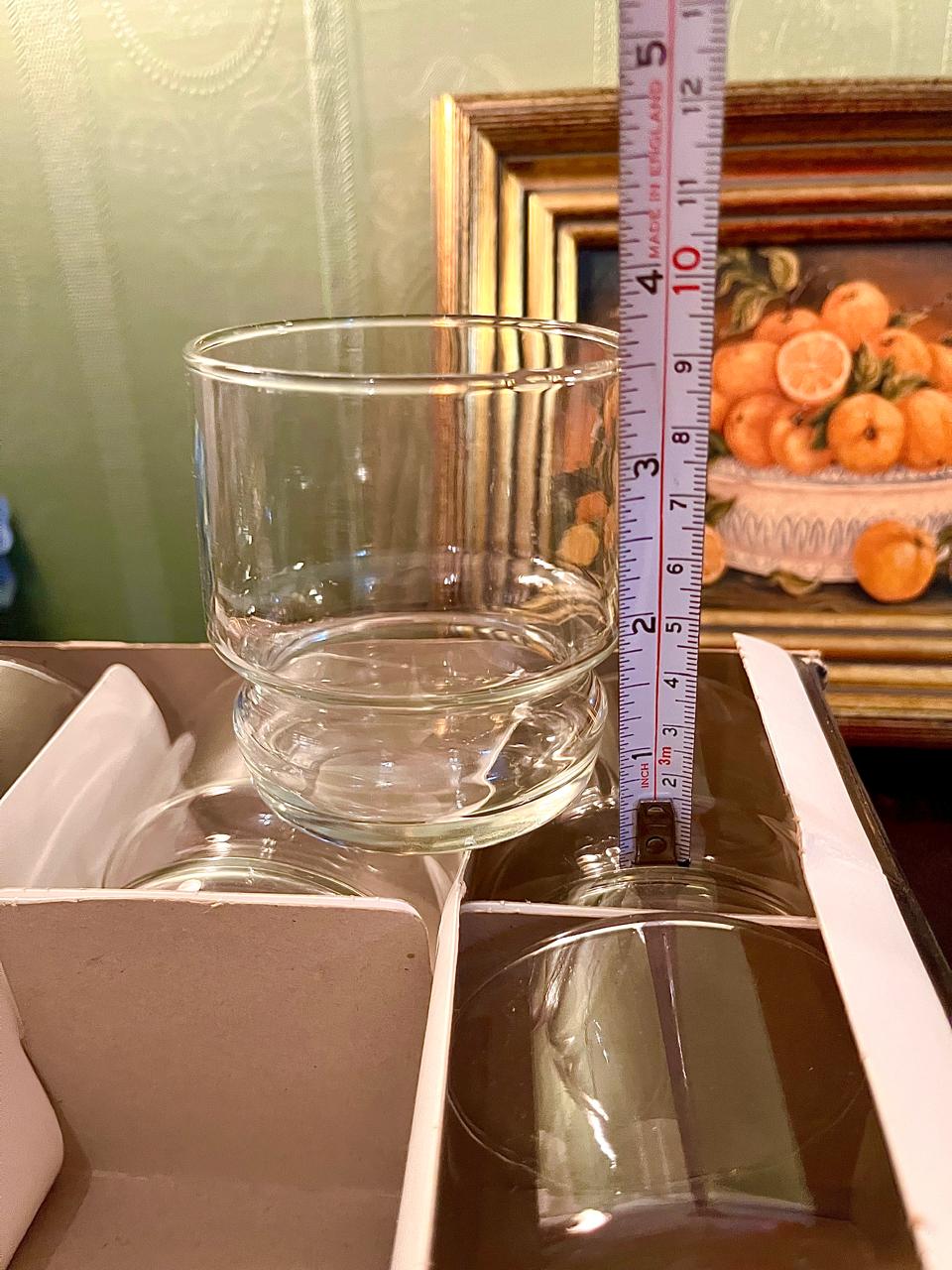 Set of 6 Clear Glass Box Packed England
