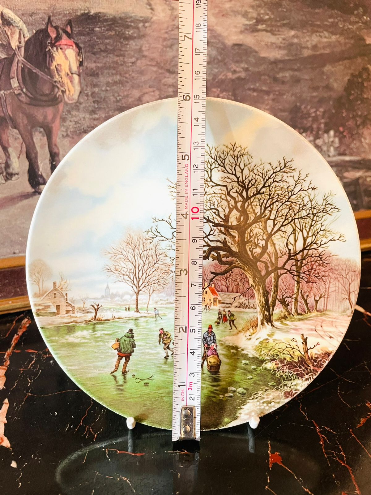 Vintage “Landscape in Winter” Plate by Poole England – After Painting by B.C. Koekkoek (1803–1862)