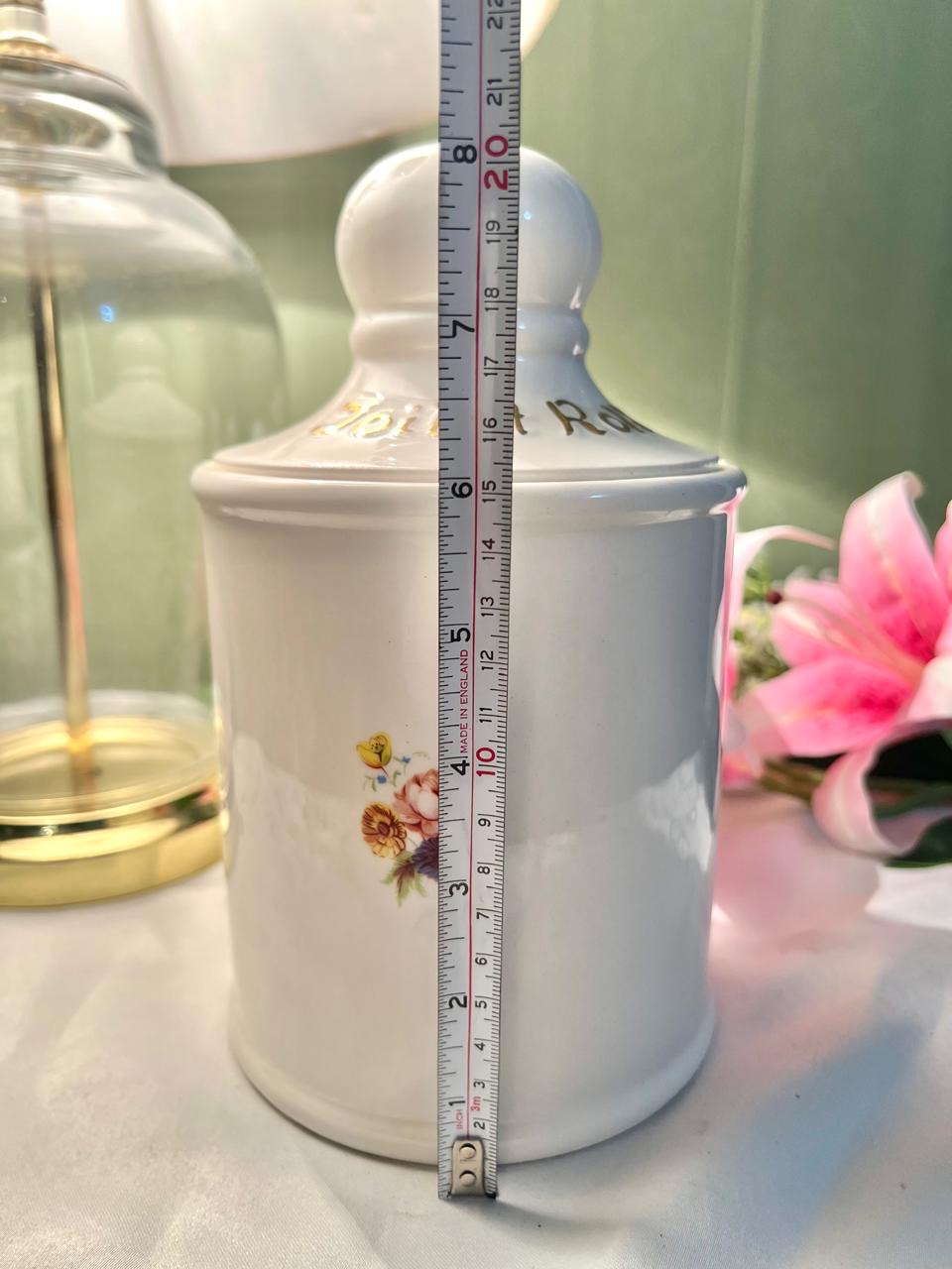 Price Kensington White Ceramic Floral Storage Jar Airtight 19cm
