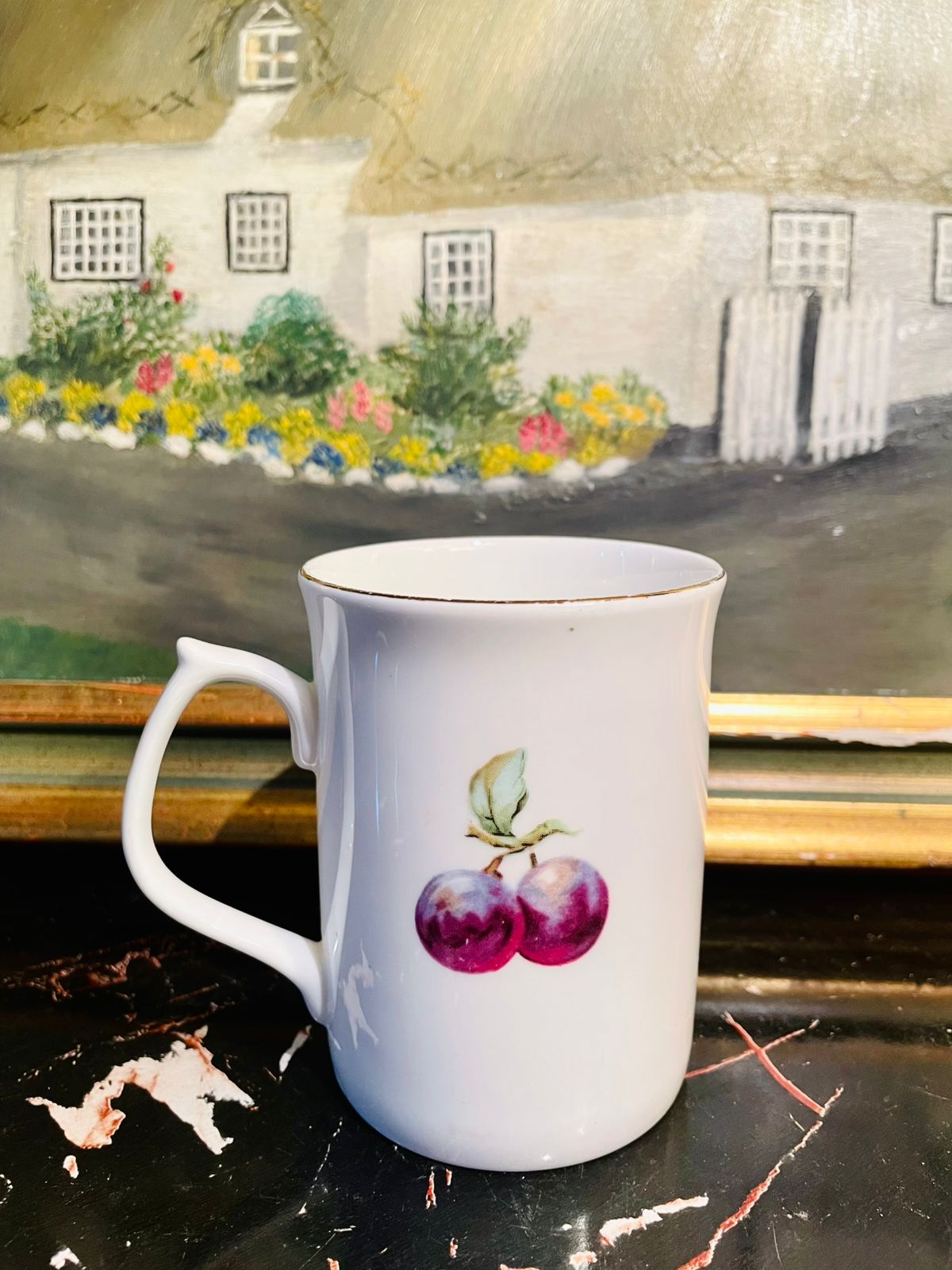 Royal Kingston Bone China Mug – Vintage Fruit Design (England)