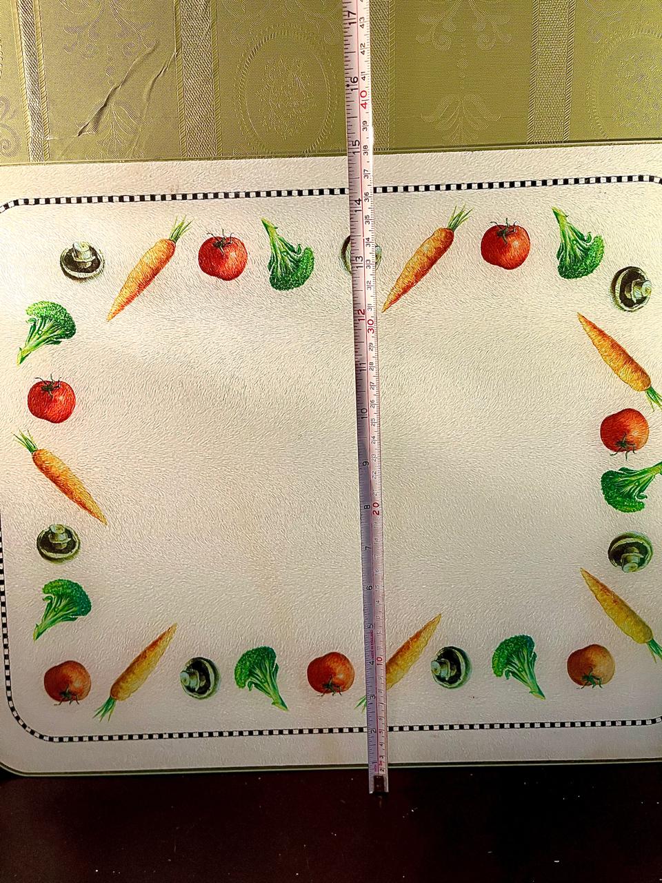 Vintage Vegetable Print Square Serving Tray 40 cm