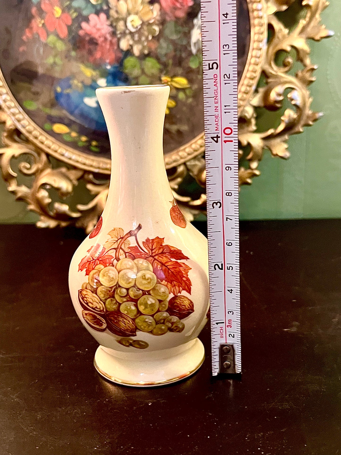 Vintage Royal Worcester Palissy Fruit Bud Vase English Bone China 5 Inch