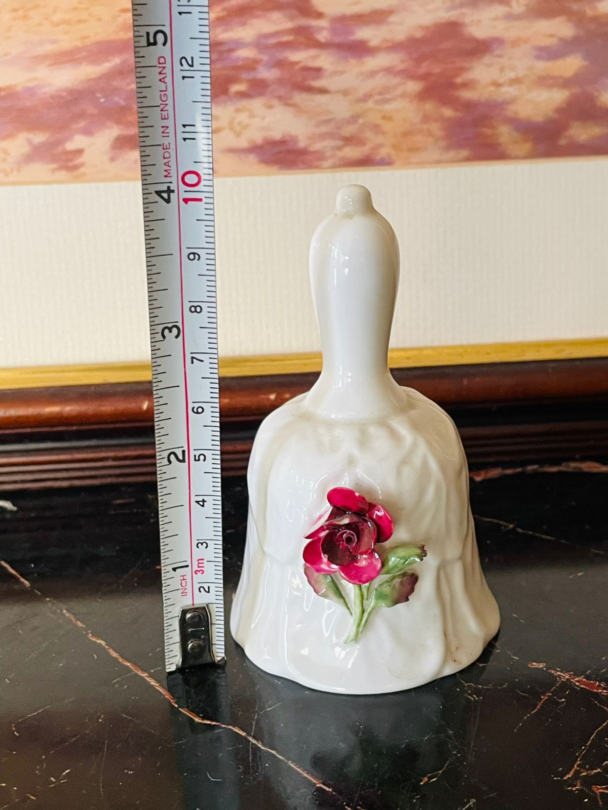 Vintage Coalport Bone China Bell – Red Rose Motif, England