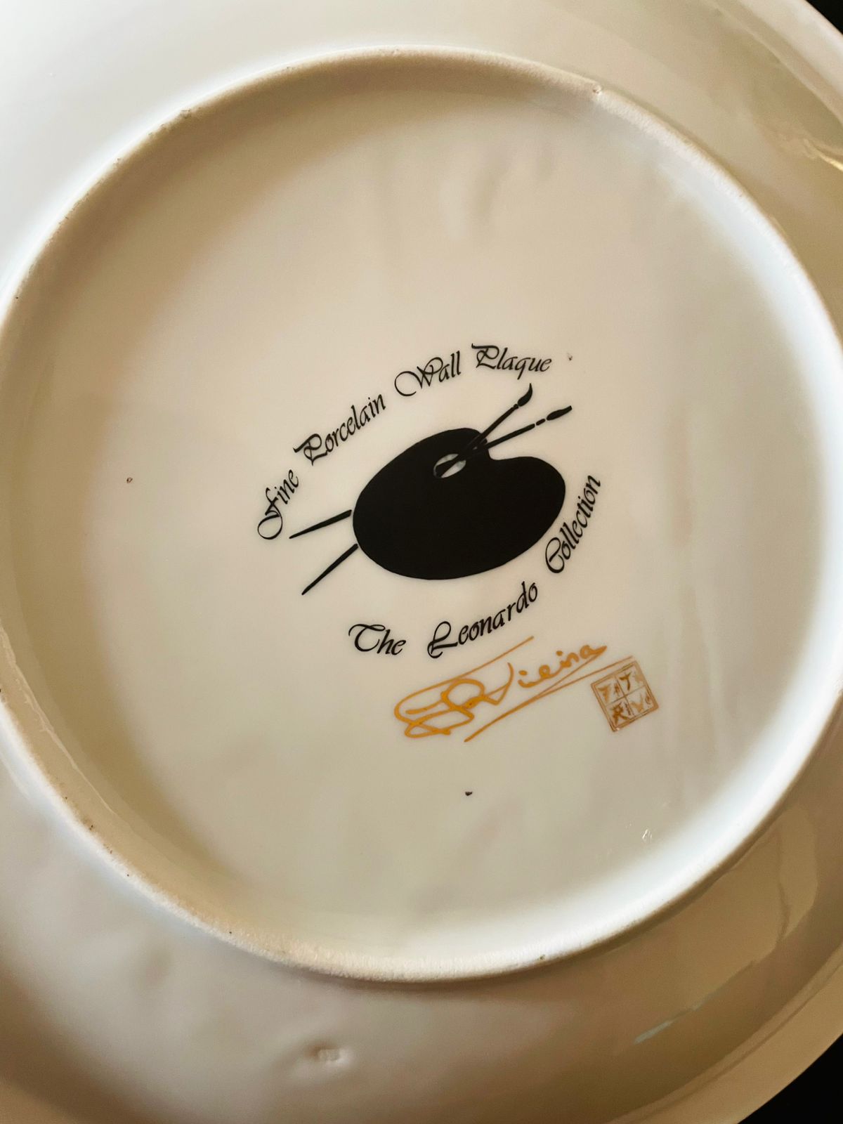 (Rare Find) Floral Wall Decor Plate , Golden Rims, 9 inches, England