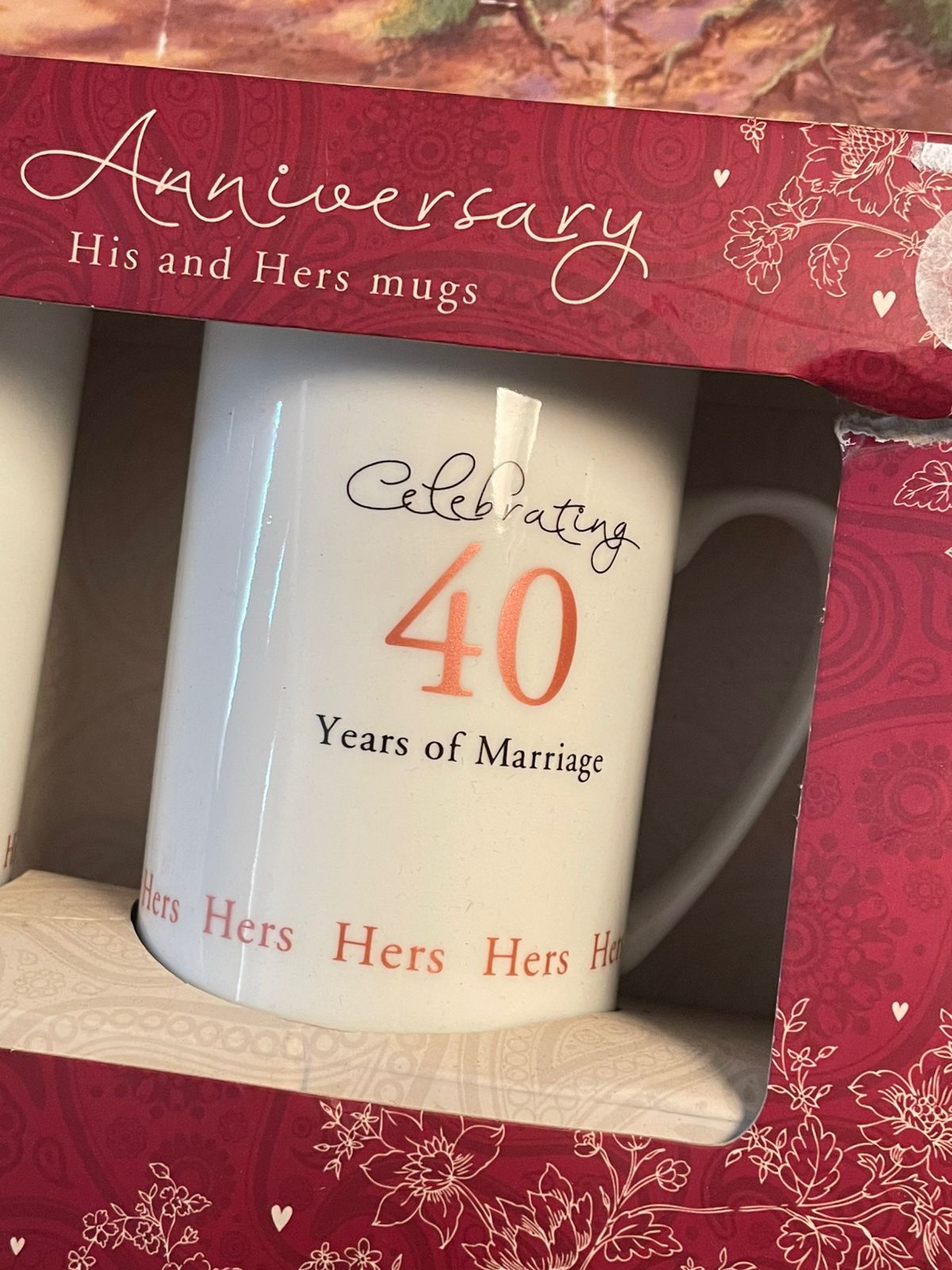 Ruby Anniversary “His & Hers” Mugs – Celebrating 40 Years of Marriage