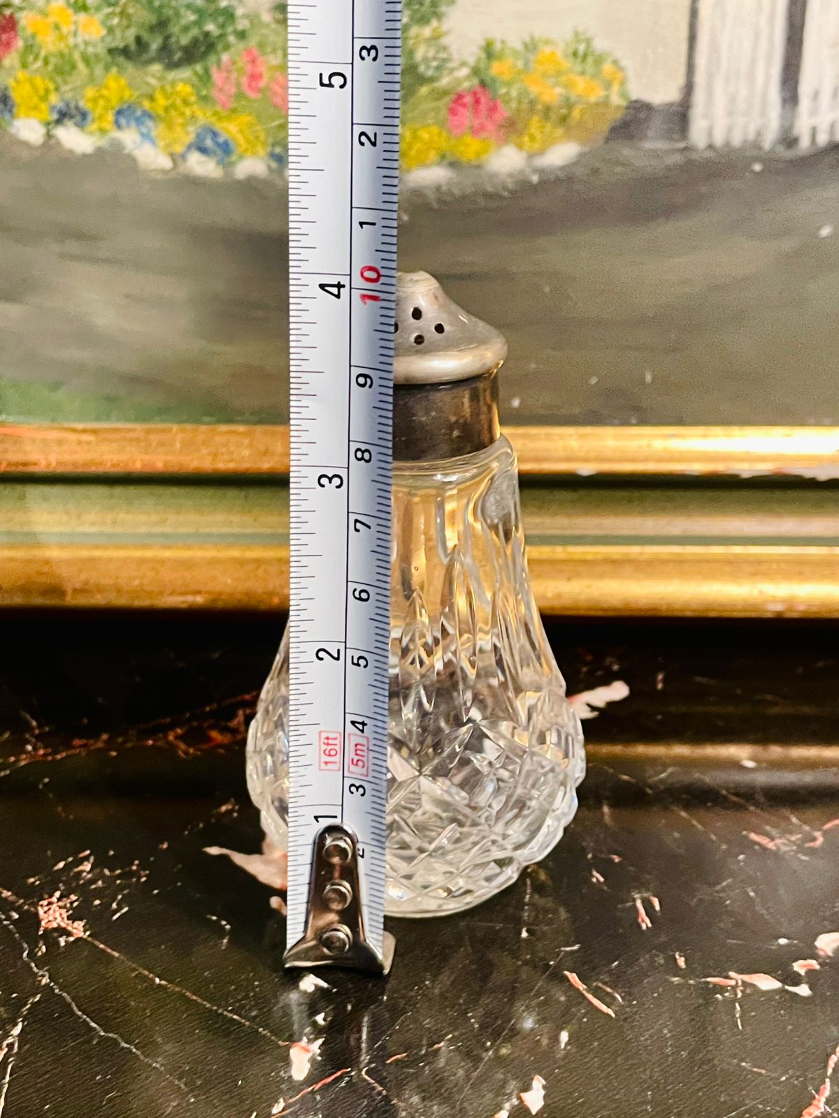 Vintage Crystal Cut Glass Salt & Pepper Shaker set – England