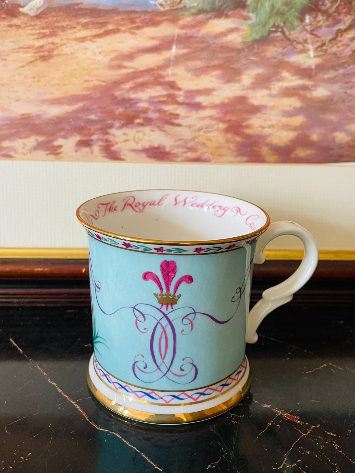 royal wedding 2005 mug, royal collection trust china, English fine bone china mug, royal commemorative mug, British royal family collectibles, limited edition royal mug, royal wedding memorabilia, UK royal collection, rare royal family mug, vintage English bone china