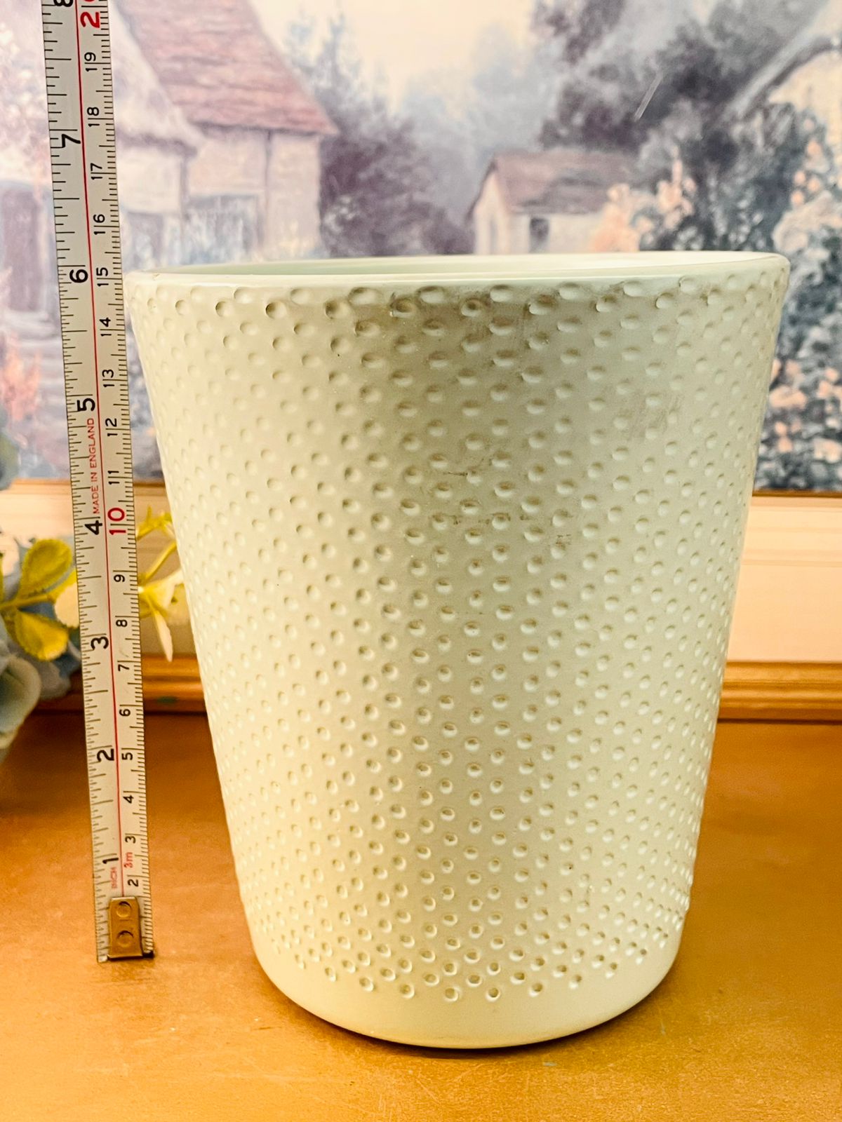 White Textured Ceramic Planter Minimal Modern Home Decor