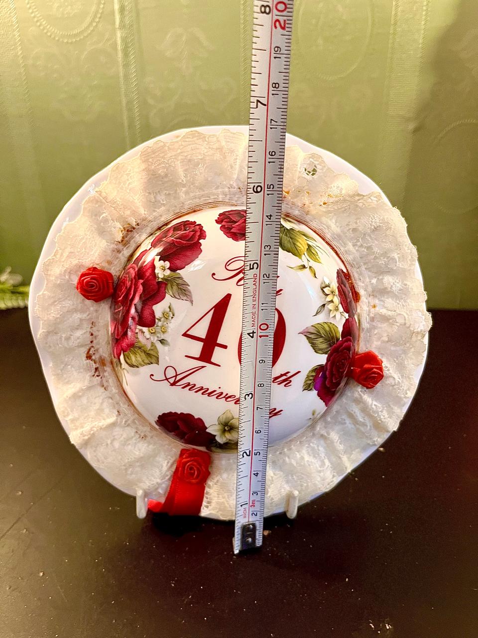 40th Anniversary Rose Decorative Plate 7 Inch