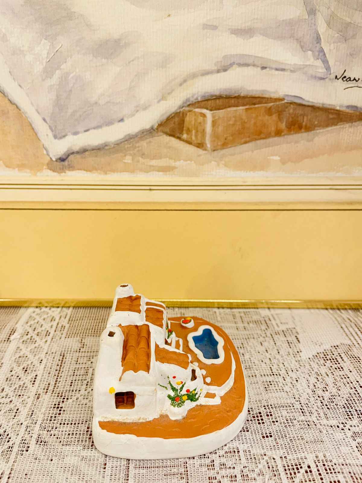 Hand-painted Ceramic Souvenir - "Ibiza & Menora" Villas with Pools – Unique Souvenir from the Mediterranean