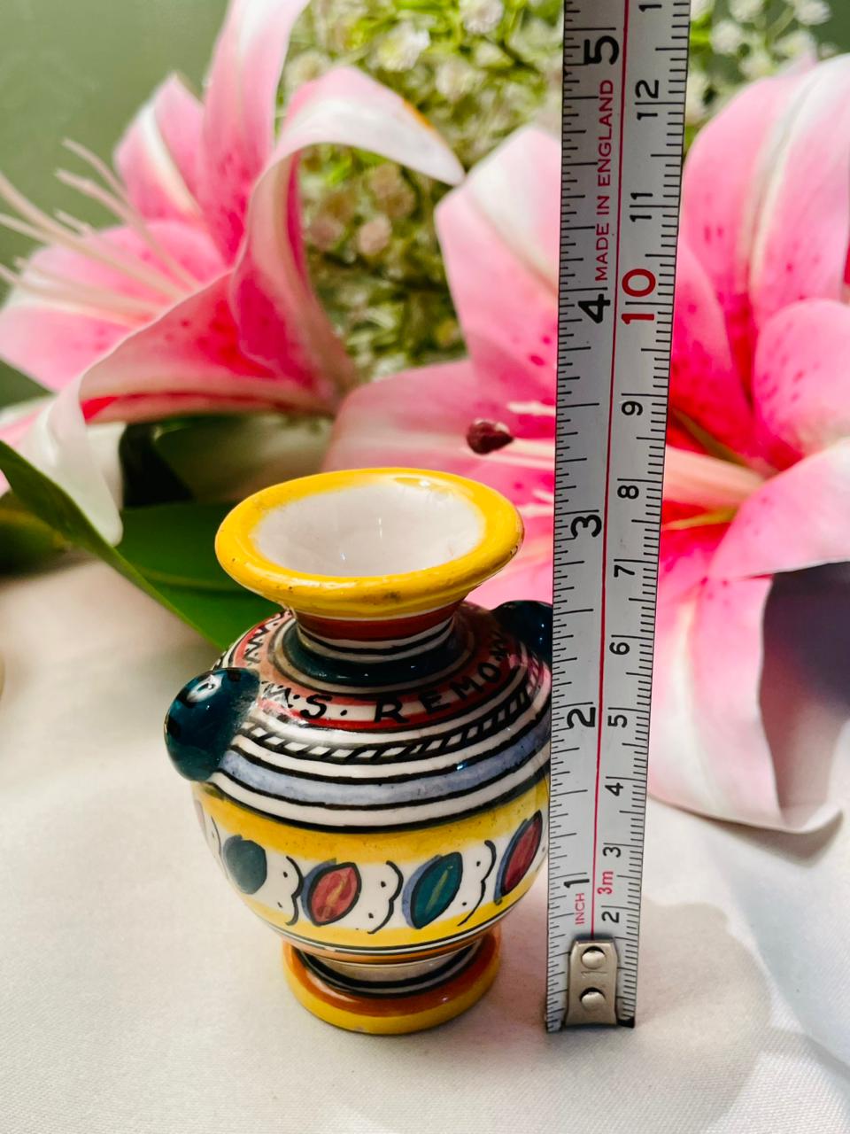 Hand Painted Mariel Deruta Multicolour Ceramic Mini Vase 3 in