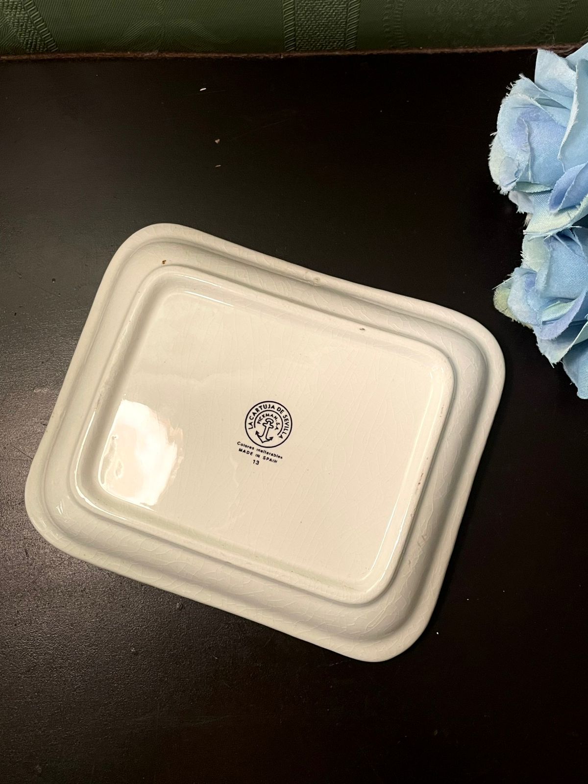 La Cartuja Sevilla Ceramic Chinoiserie Tray 6 Inch
