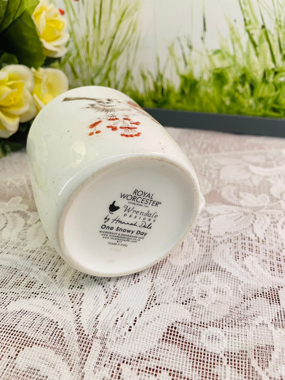 Royal Worcester Wrendale Designs “One Snowy Day” Mug by Hannah Dale