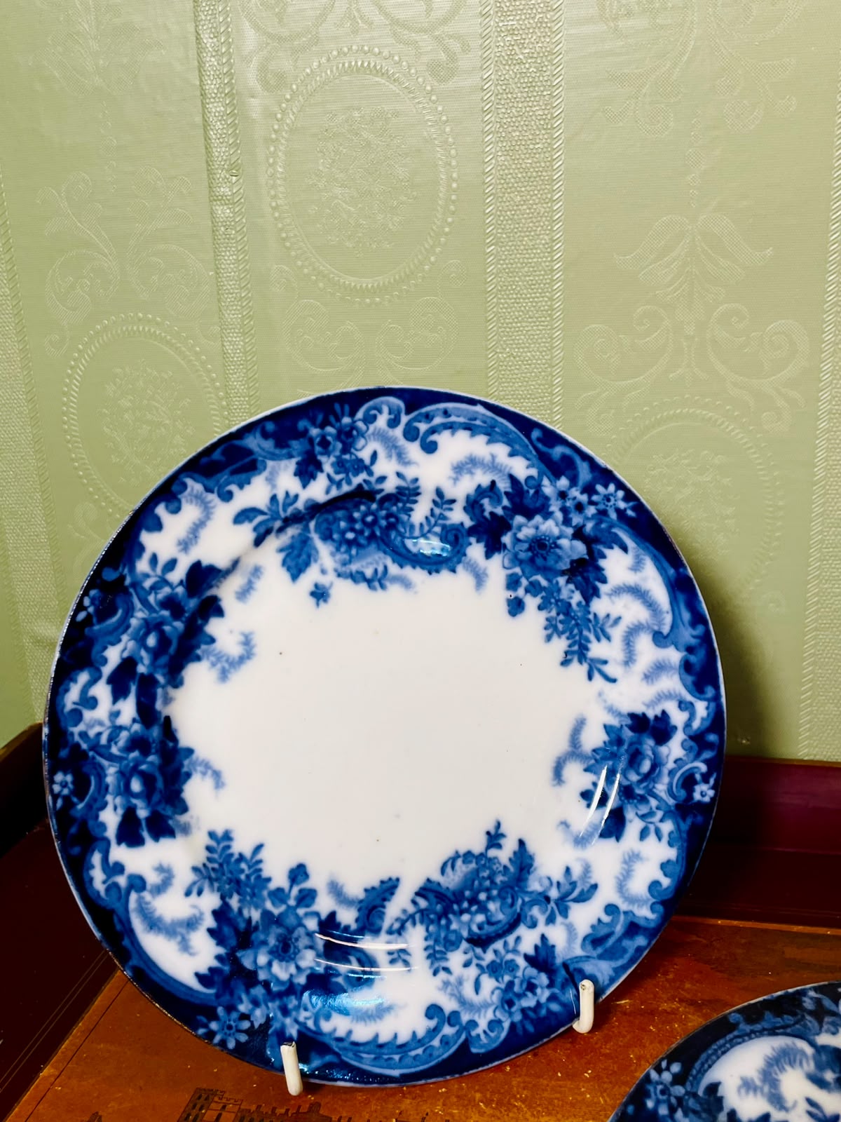 Set of 5 Vintage Blue & White Floral Plates – 7 Inch