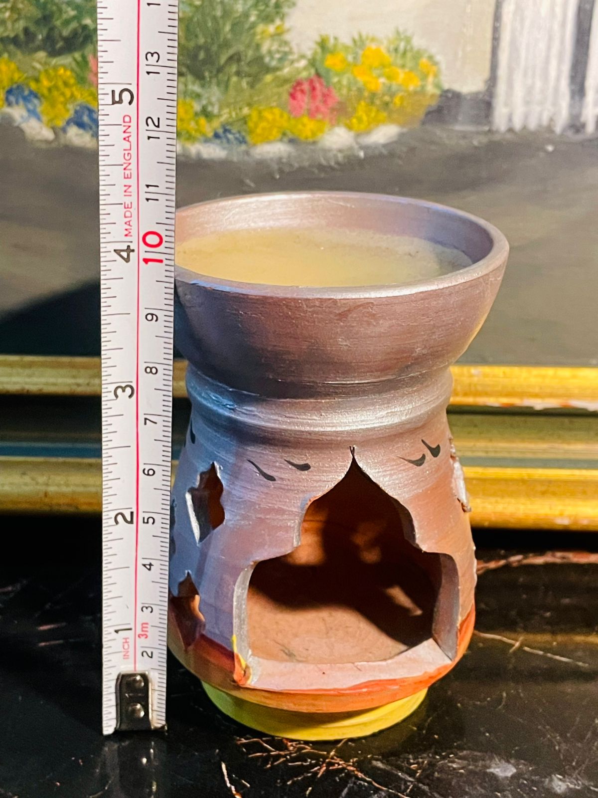 Terracotta Brownish Oil Burner – Handmade Aroma Diffuser