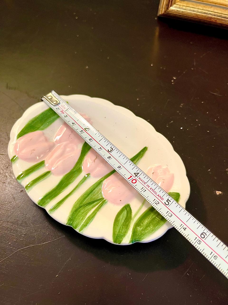 Pink Tulip Ceramic Trinket Dish – 6 Inch