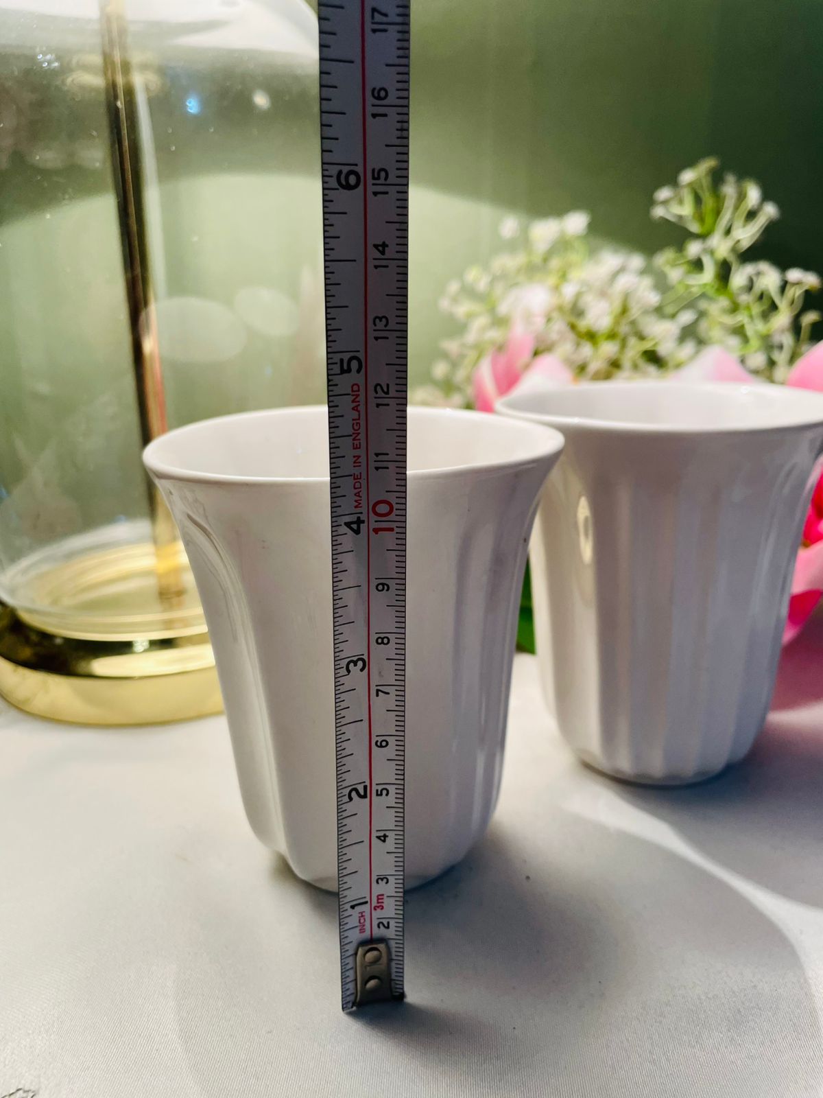 Hotel Chocolat White Ceramic Cups Set of 2 11 cm
