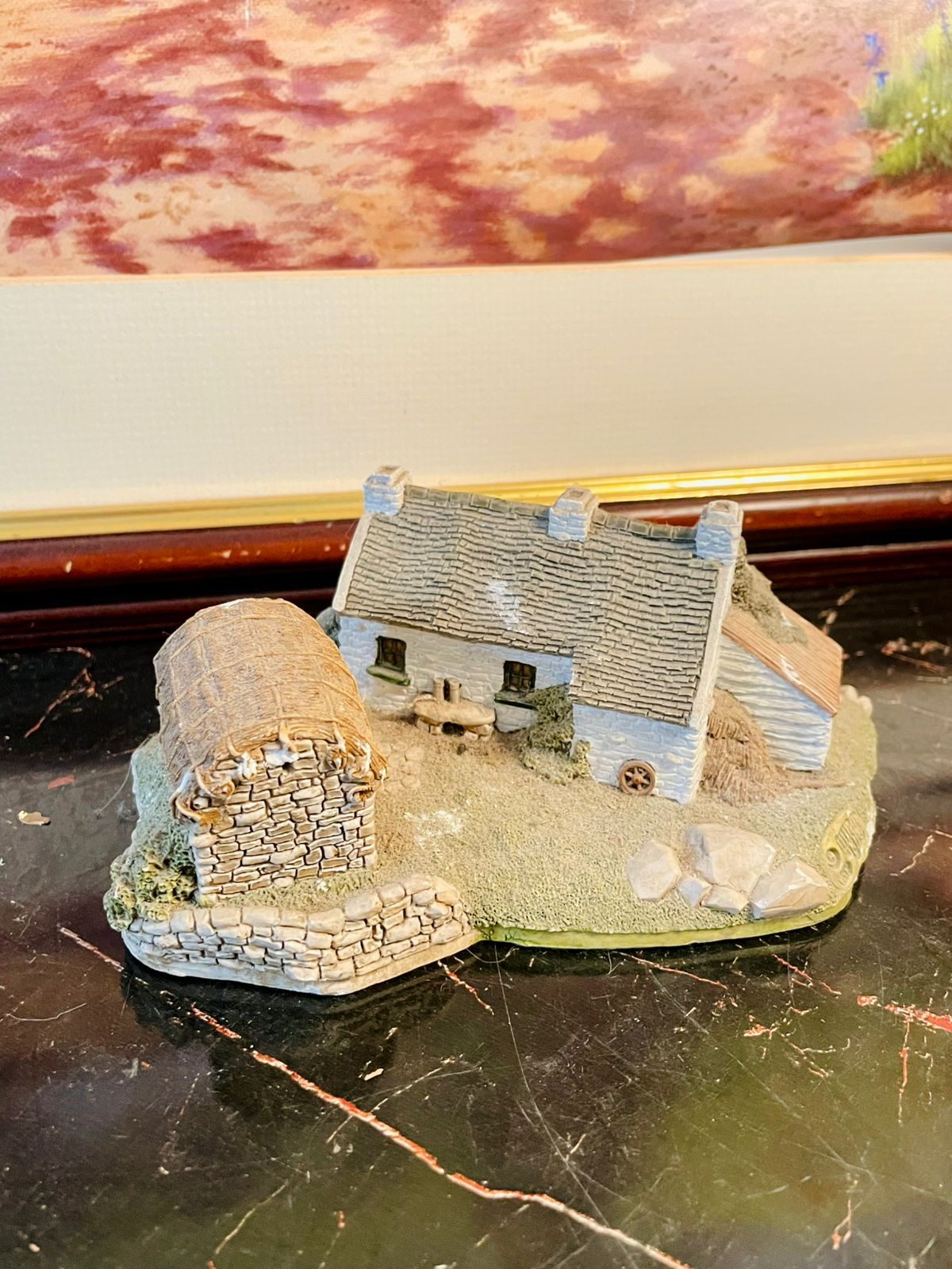 Stone Cottage with Barn – Handcrafted Stonerware English Country House Model