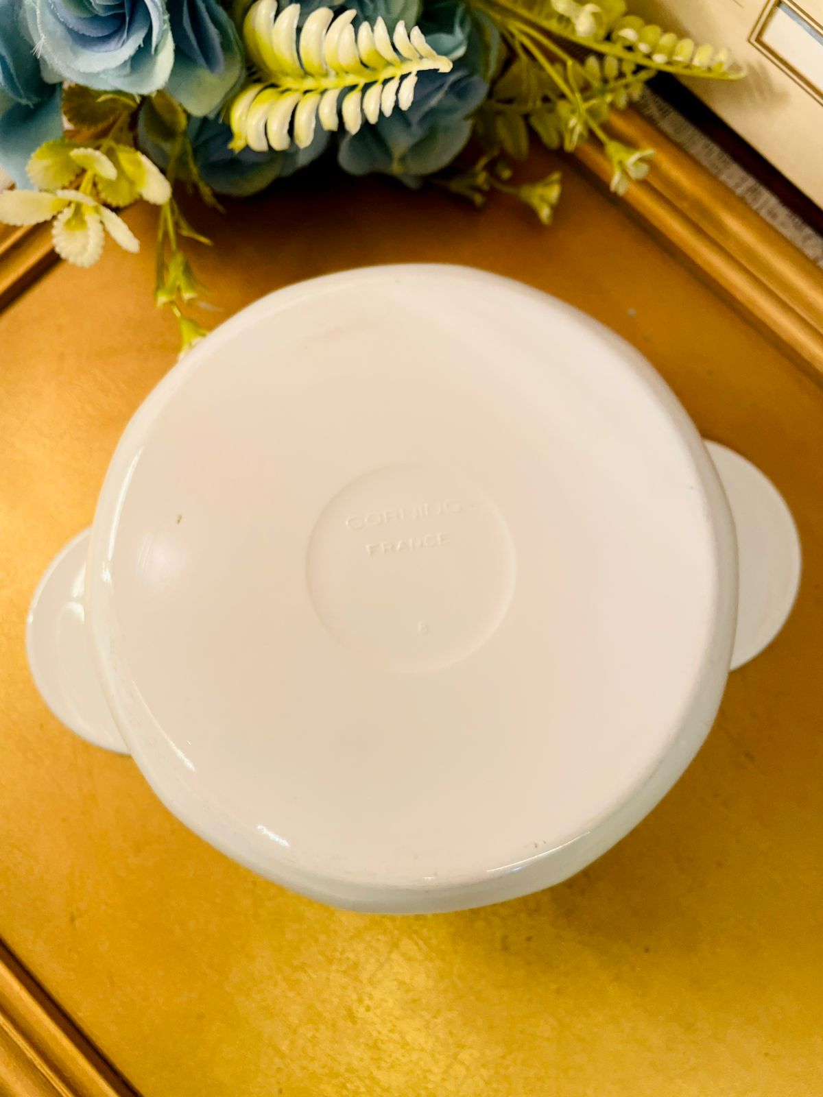 Arcopal France Floral Casserole Bowl Vintage White