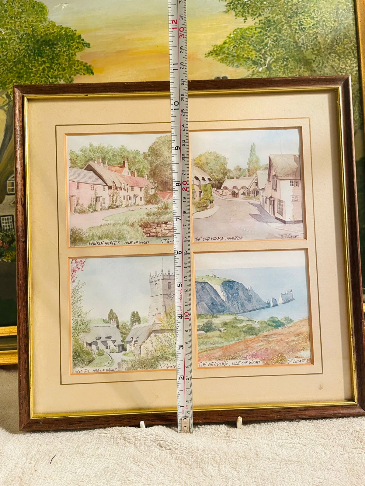 Original Watercolour Painting Frame – 4 Different Village Scenes in One Frame