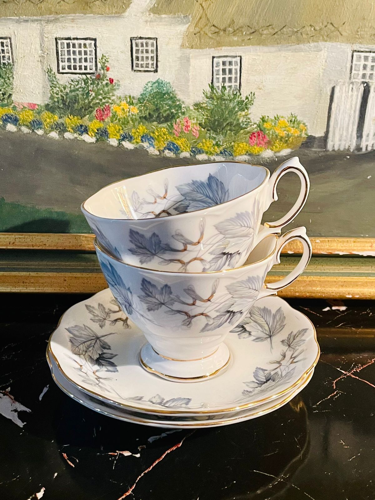 Royal Albert Bone China Tea Cup & Saucer Set – Silver Maple, England