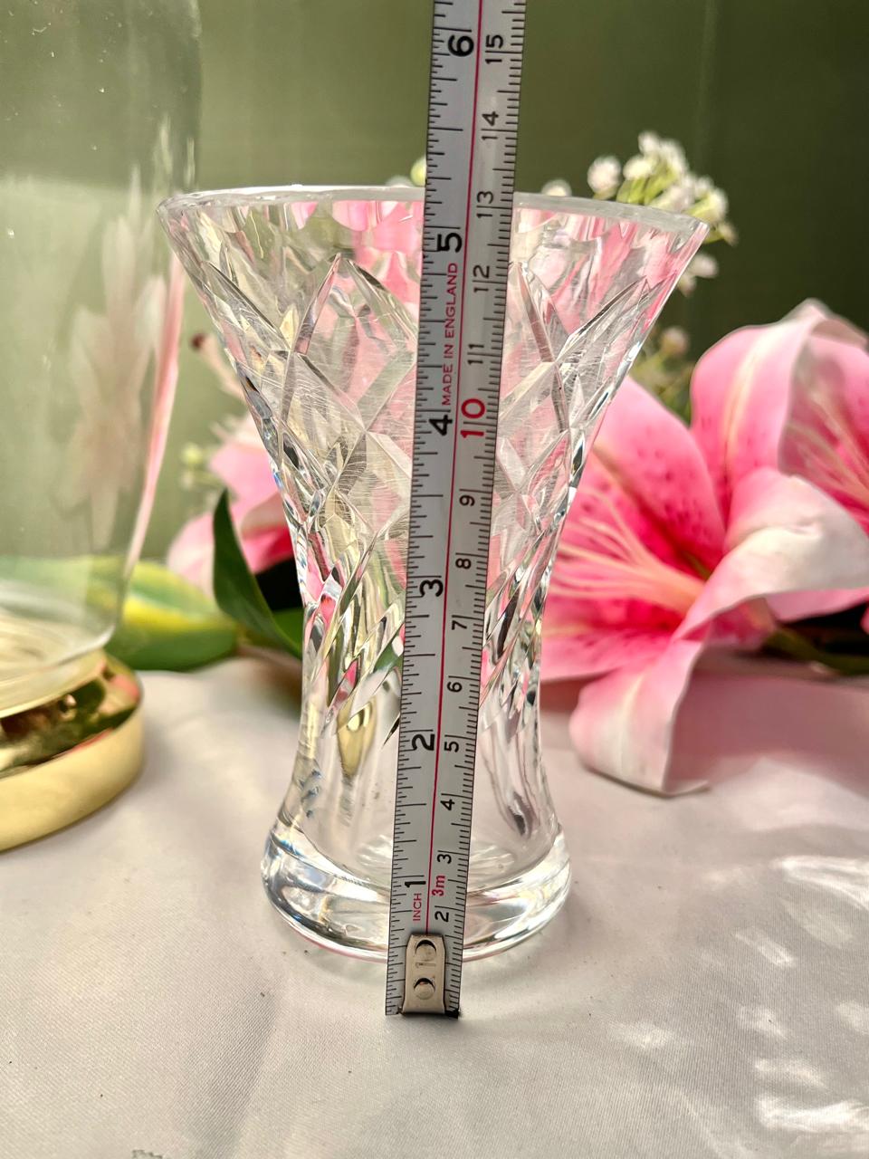 Clear Cut Crystal Flared Vase – Approx. 5 Inch
