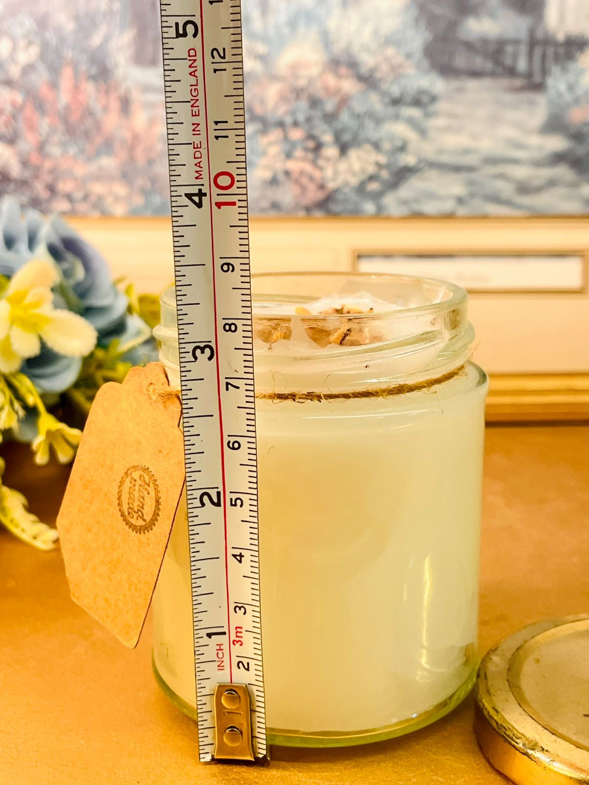 Handmade Scented Jar Candle with Lid Rustic Home Decor
