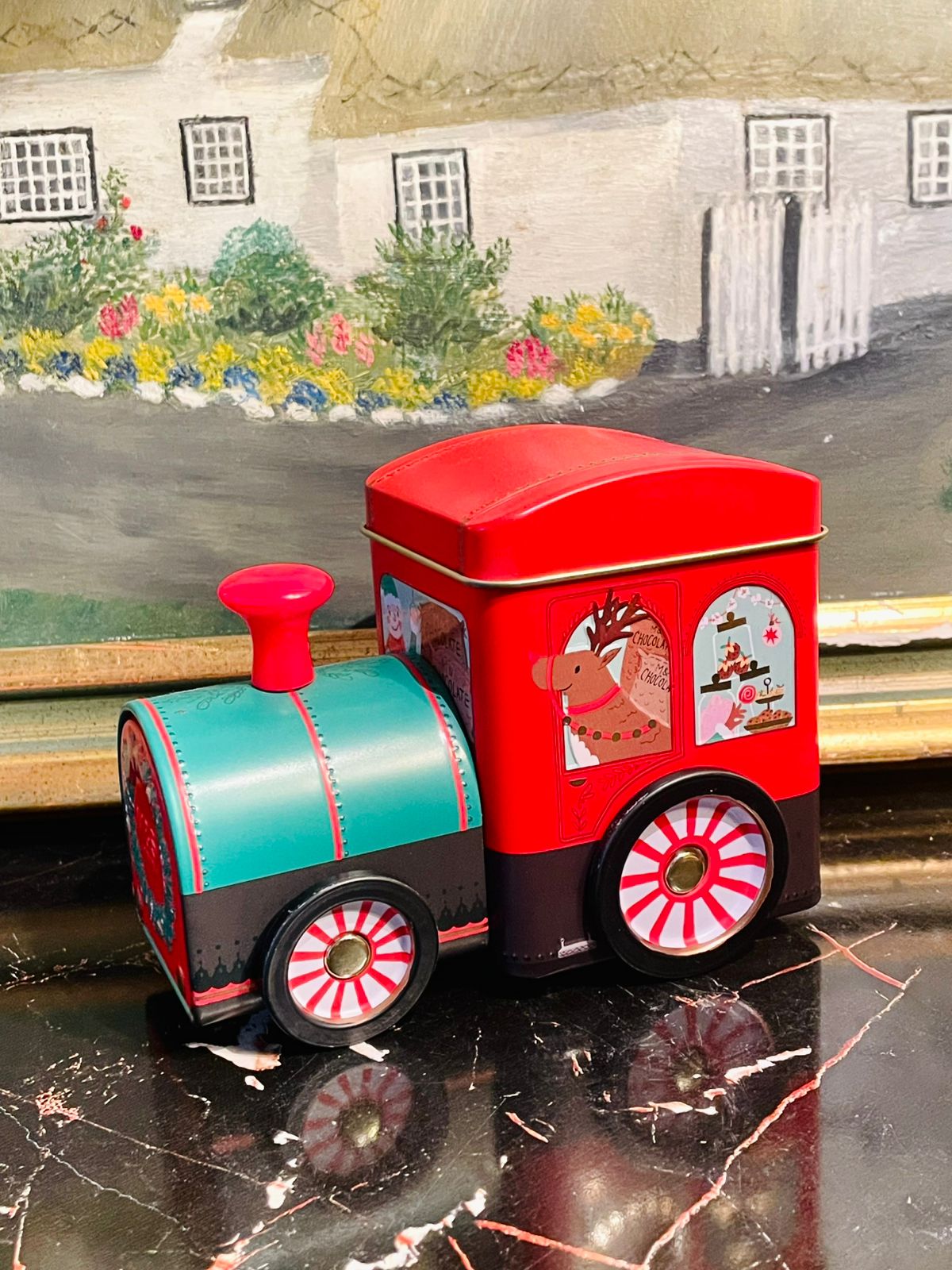 M&S Hot Chocolate Train Collectible Tin – Christmas Limited Edition Storage Box
