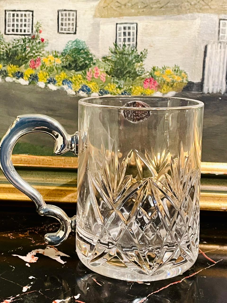 Royale County Silverware Crystal Mug with Silver-Plated Handle – Gift Boxed
