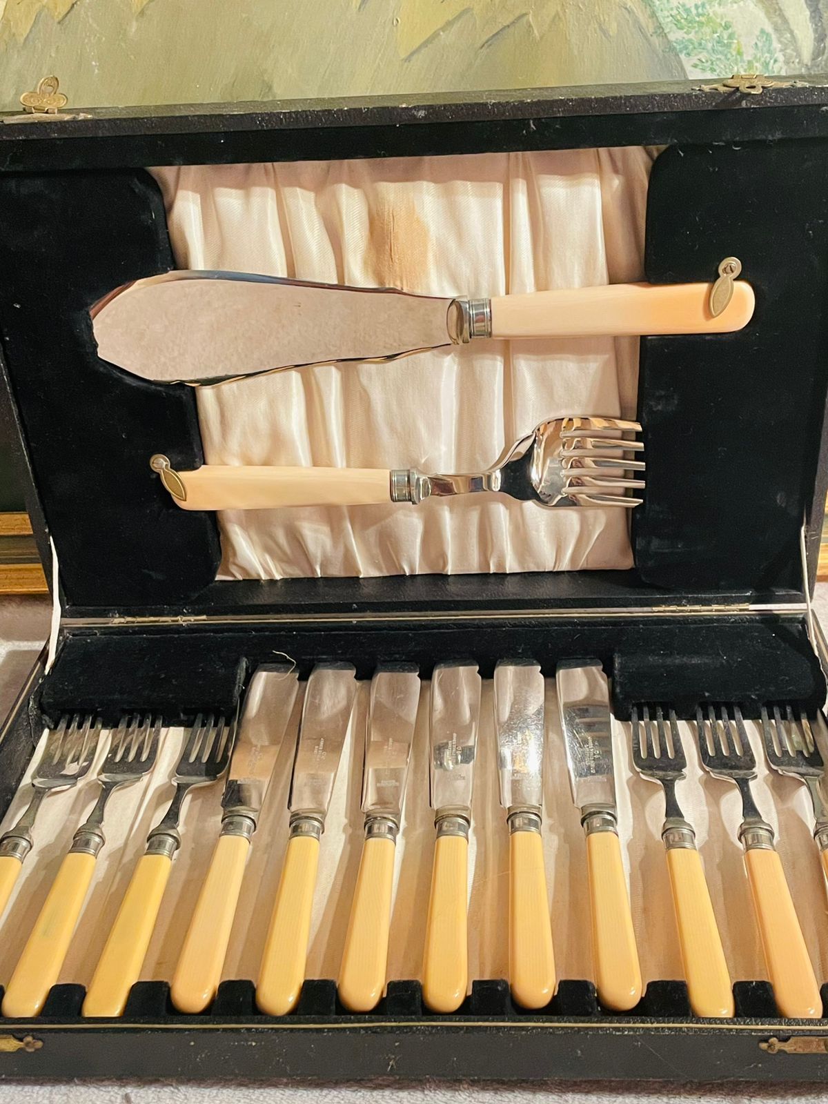 Case of Vintage Firth Staybrite Fish Cutlery – Sheffield Harrison Stainless Steel Set