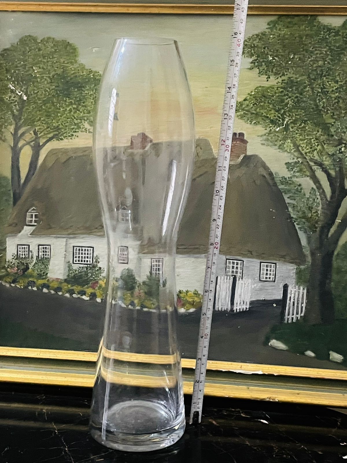 Tall Curved Glass Vase – 12” Elegant Clear Flower Vase | Made in England