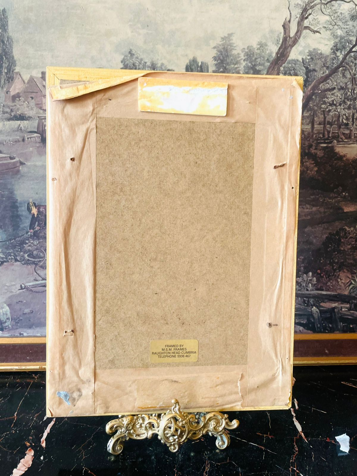 Pair of Vintage White Bird & Peacock Prints – Bamboo Style Frames (England)