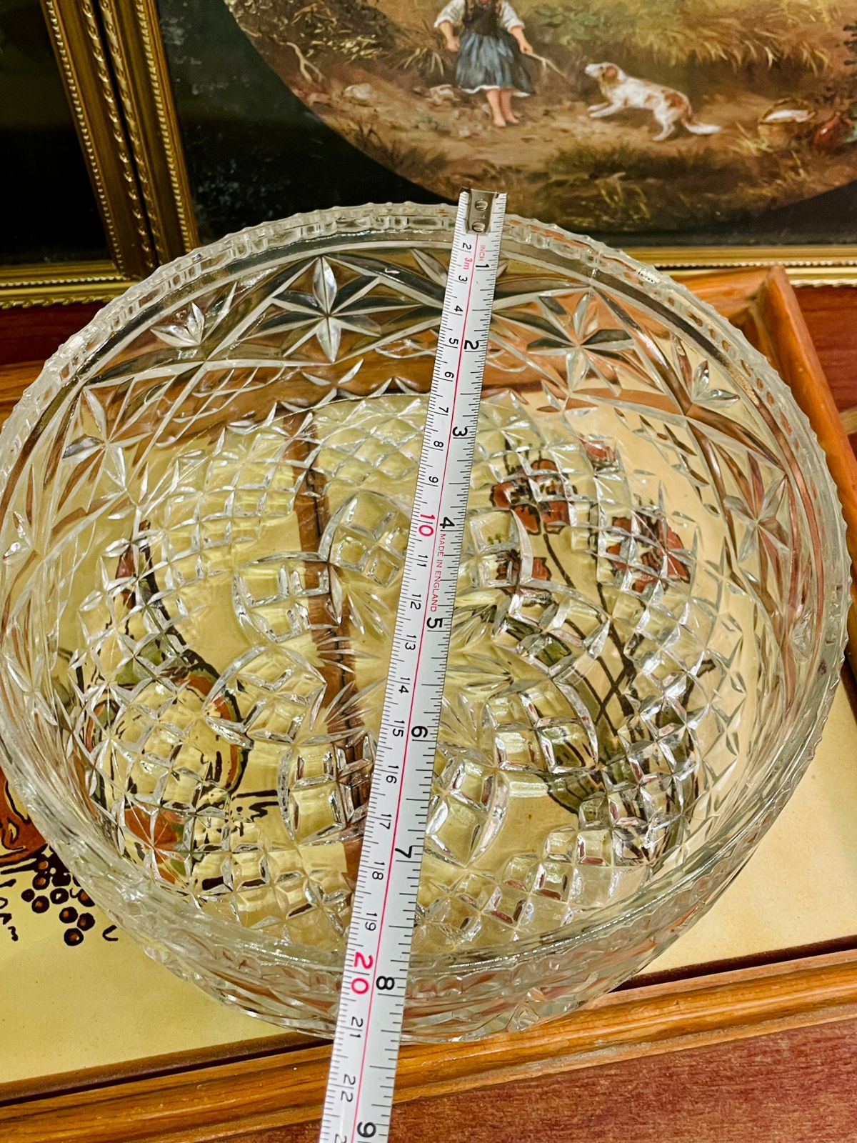 Large Cut Crystal Large Serving Bowl – Diamond & Star Patterna