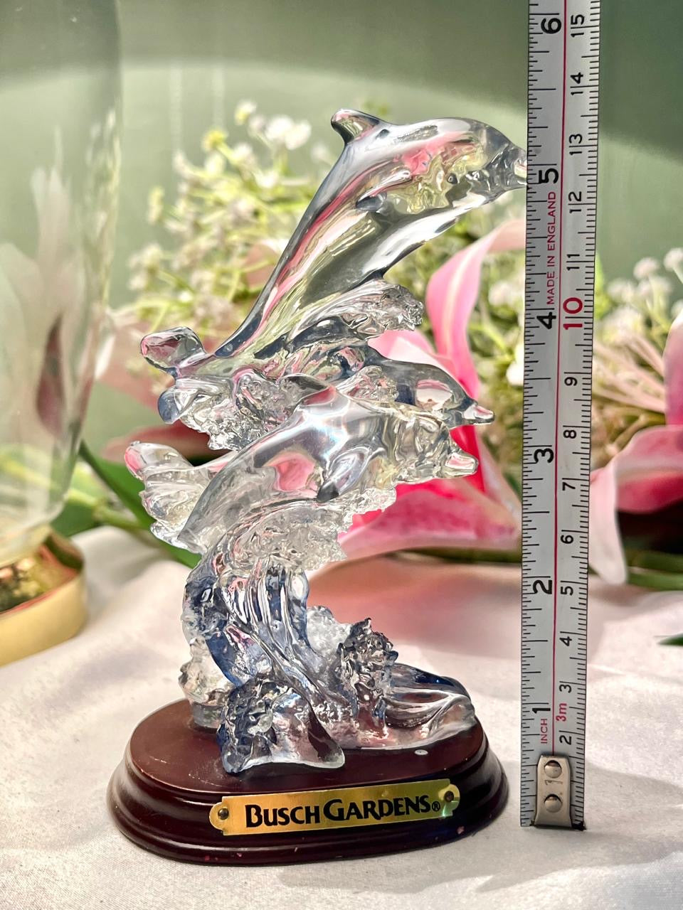 Busch Gardens Clear Acrylic Dolphin Figurine 13cm - 1 Piece