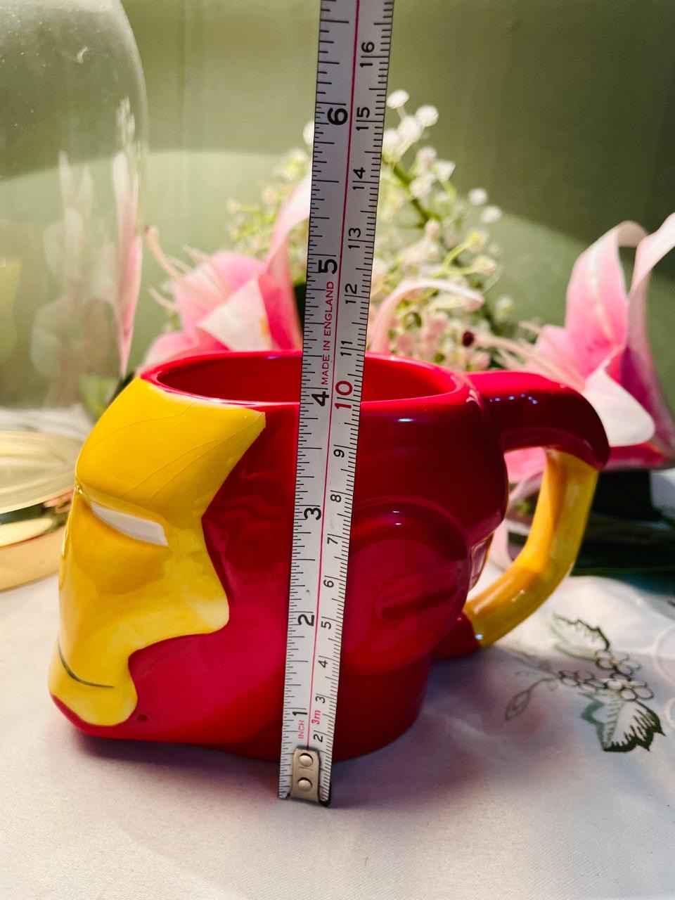 Red Yellow Character Face Sculptural Mug 9 cm