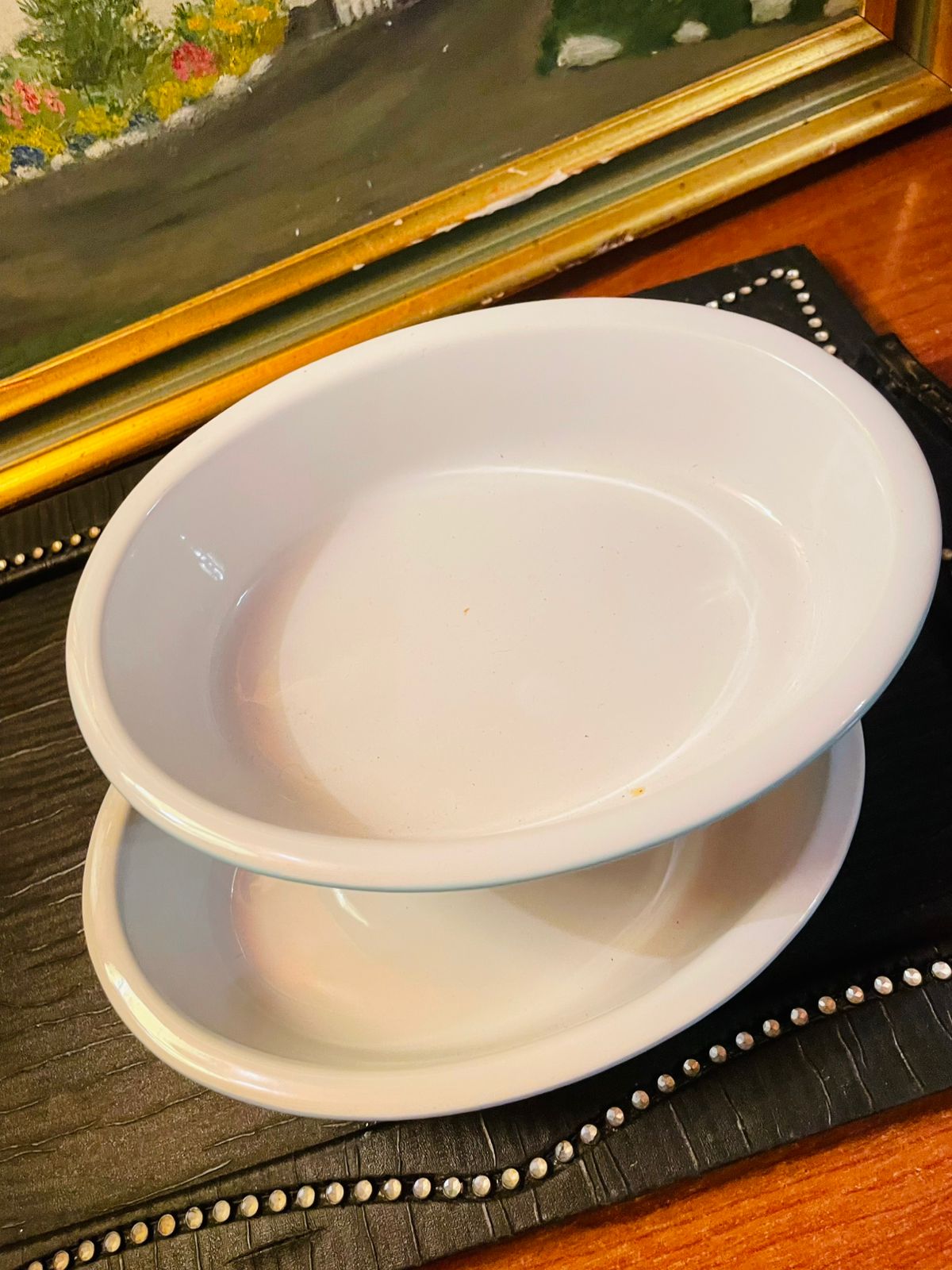 Pair of Vintage Lasagna Dishes, Oven Safe, 6"