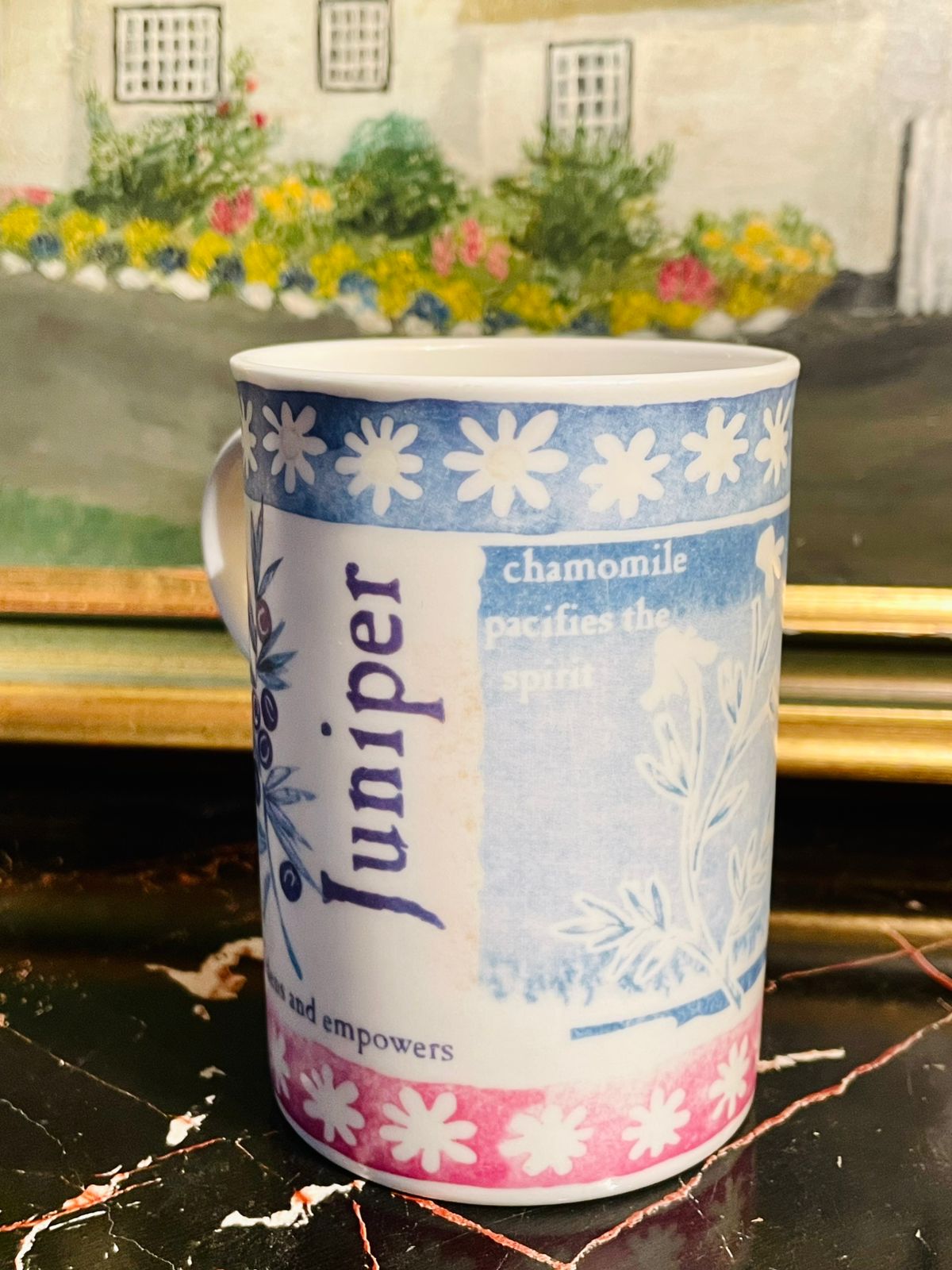 Elizabethan Fine Bone China Mug – Juniper & Lavender Botanical Design (England)