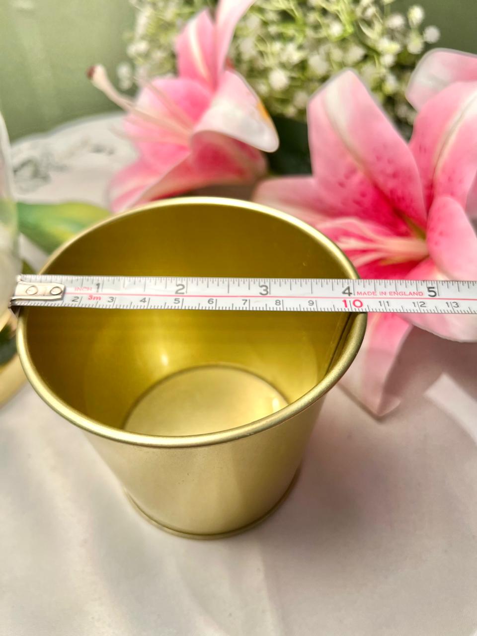 IKEA DAIDAI Gold-Tone Metal Plant Pot 9 cm