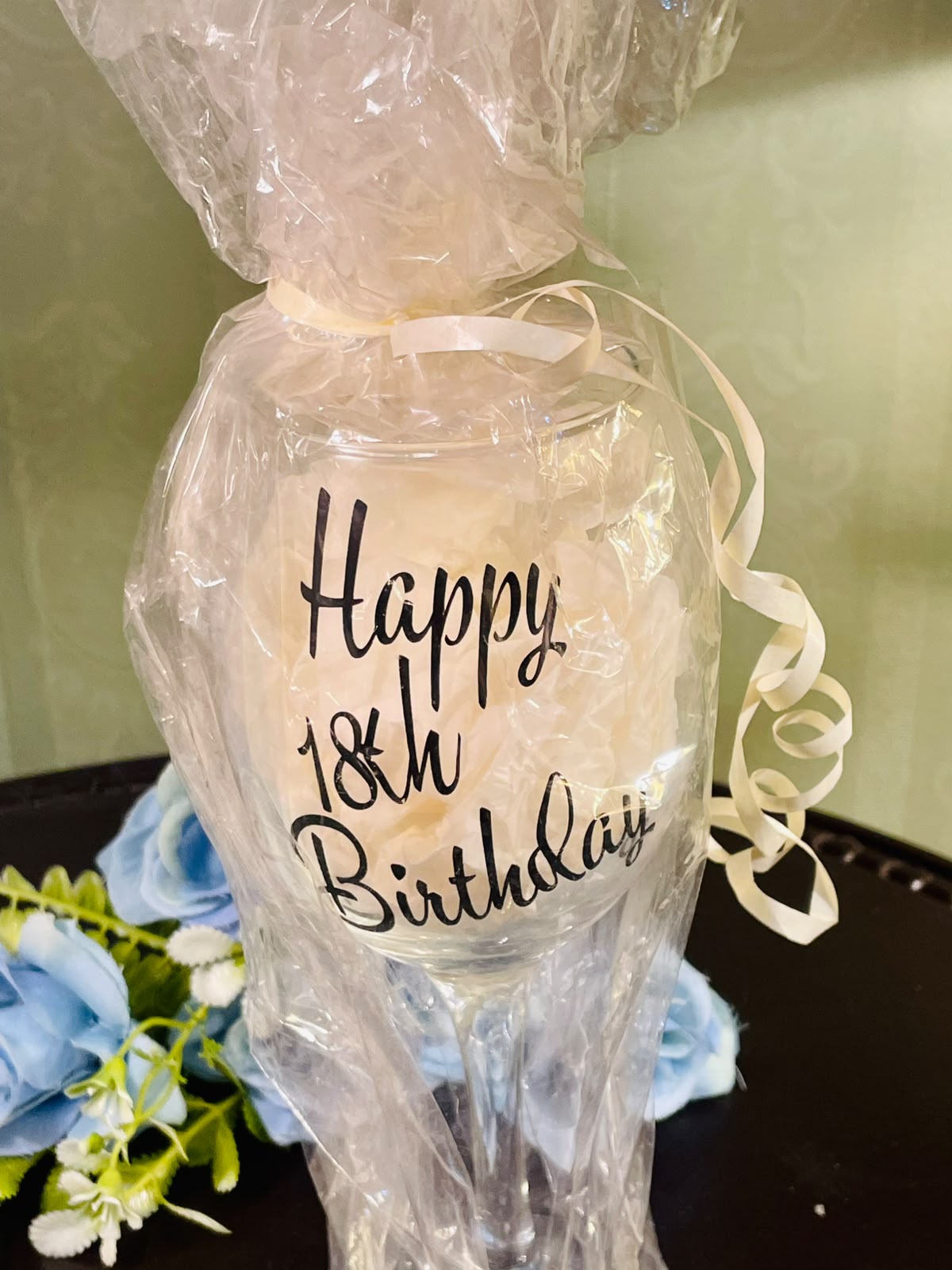 Personalised Crystal LED Candle with Glass Holder 22cm