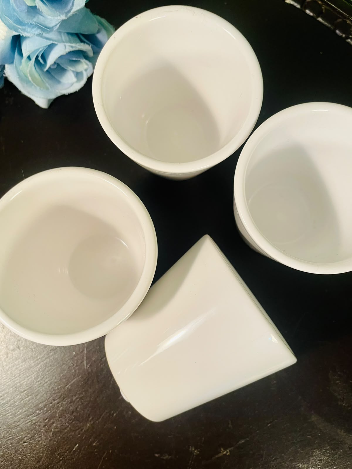 Set of 4 White Ceramic Mini Plant Pots – 3 Inch