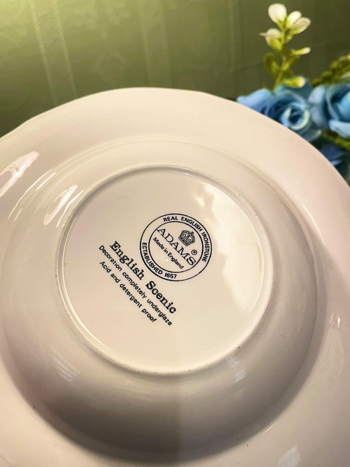 Adams English Scenic Pink Ironstone Plate 6 Inch