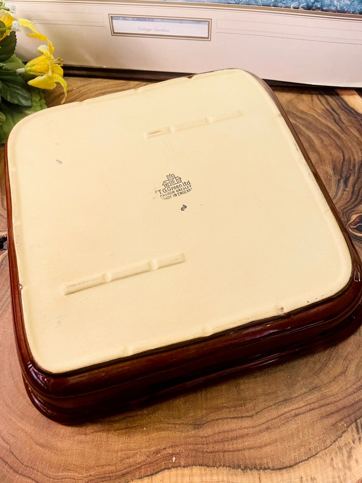 T.G. Green England Brown Ceramic Baking Dish Vintage