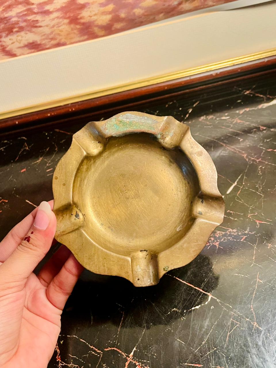 Vintage Solid Brass Ashtray – England