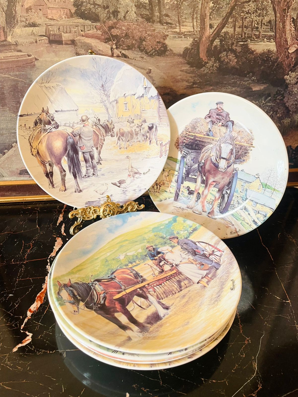 Wedgwood “Working Horses” Collector’s Plates Set – 8 inches, England (1500 each)