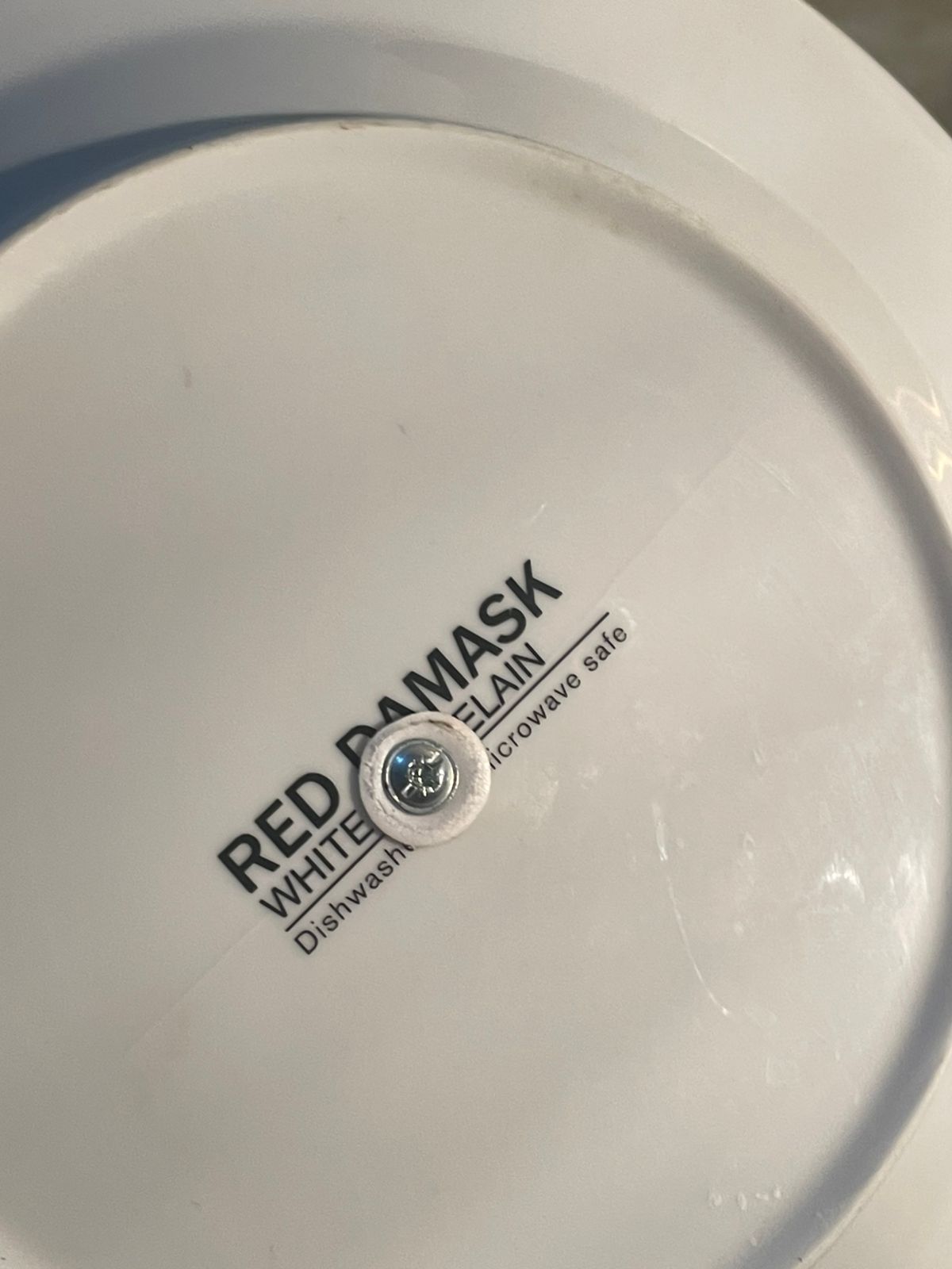 Red Damask Two-Tier Porcelain Cake Stand — Modern Elegance for Tea & Dessert Tables