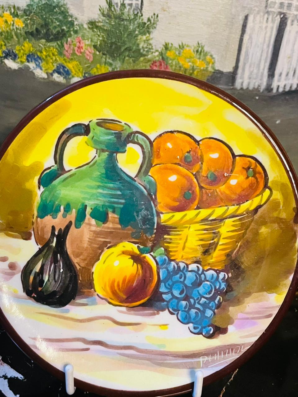 Majolica Spanish Hand-Painted Ceramic Wall Plate – Vintage Collectible in Pakistan